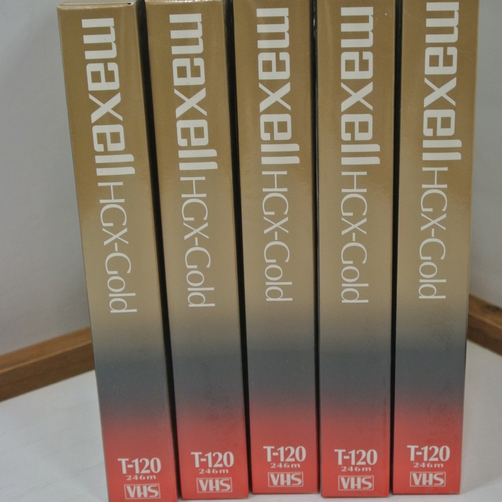 MAXELL HGX-GOLD T-120 VHS TAPES NEW